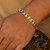 Curved Motif Chain Link Mens Bracelet in 14k Two-Tone Gold (7.85 mm)