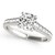 14k White Gold Graduated Single Row Round Diamond Engagement Ring (1 1/3 cttw)