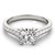14k White Gold Graduated Single Row Round Diamond Engagement Ring (1 1/3 cttw)