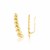 14k Yellow Gold Graduated Oval Climber Stud Earrings