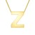 14K Yellow Gold Yours Truly Block Letter Initial Z Necklace
