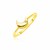 14k Yellow Gold Polished Moon Ring with Diamond