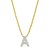 14K Yellow Gold Mini Diamond A Initial Pendant Necklace