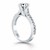 Curved Shank Engagement Ring with Pave Diamonds in 14k White Gold