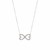 Double Heart Infinity Necklace with Cubic Zirconia in Sterling Silver
