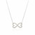 Double Heart Infinity Necklace with Cubic Zirconia in Sterling Silver