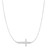 14K White Gold Diamond Cut Sideways Cross Necklace