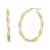 10K Two Tone Gold Oval Twist Hoop Earrings
