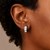 14K White Gold Square Motif Faceted Huggie Earrings