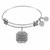 Expandable White Tone Brass Bangle with Dream Believe Achieve Symbol