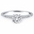 Engagement Ring with Pave Diamond Band Design in 14k White Gold