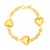 Sterling Silver Yellow Gold Plated Extra Puffed Triple Heart Bracelet
