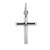 Sterling Silver Rhodium Plated Small Tube Cross Pendant