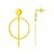 14K Yellow Gold Polished Circle and Bar Earrings