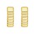 14K Yellow Gold Ribbed C Hoop Earrings