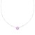 Sterling Silver Rhodium Plated Enamel Pink Flower Necklace