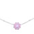 Sterling Silver Rhodium Plated Enamel Pink Flower Necklace