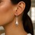 Puff Long Teardrop Drop Earrings in Sterling Silver