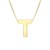 14K Yellow Gold Yours Truly Block Letter Initial T Necklace