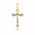 Budded Cross Pendant with Figure in 14k Two-Tone Gold