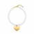 14k Yellow Gold Pearl Heart Charm Bracelet