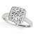 Round with Square Form Border Diamond Engagement Ring in 14k White Gold (1 1/3 cttw)