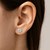 Faceted White Cubic Zirconia Stud Earrings in Sterling Silver(7mm)