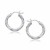 Fancy Diamond Cut Style Hoop Earrings in 14k White Gold (3x15mm)