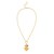 Sterling Silver Gold Plated Flower Cubic Zirconia Charm Necklace