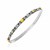 Floral and Patterned Slim Bangle in 18K Yellow Gold and Sterling Silver