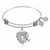 Expandable White Tone Brass Bangle with Key To Opening Life's Doors Symbol