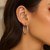Medium Sized Faceted Style Hoop Earrings in Rhodium Plated Sterling Silver(2x30mm)