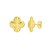 14K Yellow Gold Clover Stud Earrings (12.20 mm)
