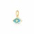 14k Yellow Gold Mini Blue Enamel Evil Eye Charm