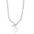 Sterling Silver Rhodium Plated Bead Toggle Heart Necklace