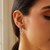 Faceted Motif Hoop Earrings in Rhodium Plated Sterling Silver(2x15mm)