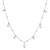 Sterling Silver Rhodium Plated Pearl Station Charm Necklace