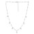 Sterling Silver Rhodium Plated Pearl Station Charm Necklace