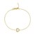 Elegant 14k Yellow Gold Petite Diamond Heart Bracelet