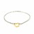 Single Open Heart Station Anklet in 14k Yellow Gold and Sterling Silver