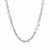 Flat Heart Stationed Chain Necklace in Rhodium Plated Sterling Silver