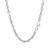 Flat Heart Stationed Chain Necklace in Rhodium Plated Sterling Silver