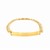 14k Two Tone Gold 8 1/2 inch Mens Narrow Curb Chain ID Bracelet with White Pave (6.70 mm)