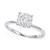 2 Carat Cushion Lab Grown IGI G/VS1 Diamond Solitaire Ring in Sterling Silver