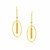 14k Two-Tone Yellow and White Gold Oval Hoop Earrings with Tassels