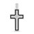Sterling Silver Rhodium Plated Black Frame Cross Pendant