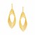 14k Yellow Gold Post Earrings with Textured Marquise Shapes