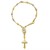 Rosary Style Bracelet in 14k Tri-Color  Gold