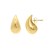 Sterling Silver Yellow Gold Plated Puffed Teardrop Earrings