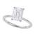 2 Carat Emerald Lab Grown IGI G/VS1 Diamond Solitaire Ring in Sterling Silver